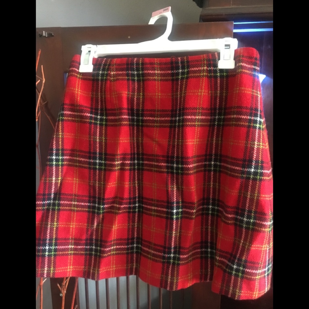 EXPRESS red plaid mini